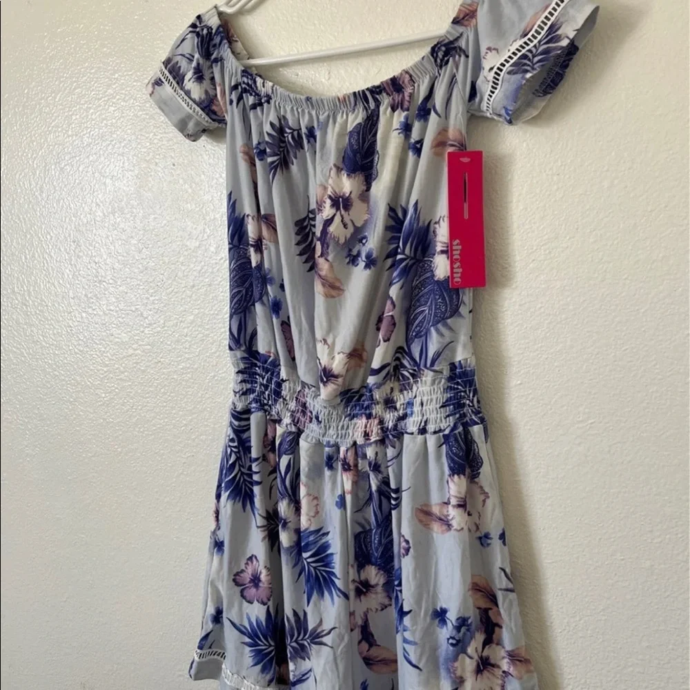 Blue & Pink Floral Romper - Picture 3 of 10